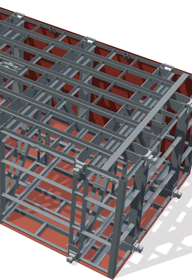 DB7 structural cutaway showing the fully boxed reinforced corner framing