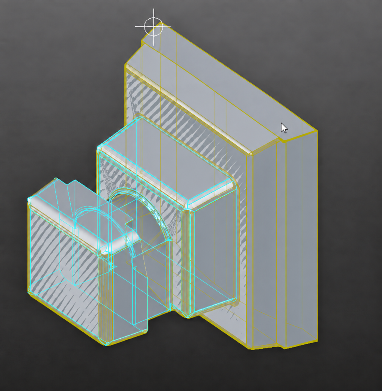 Transparent engineering view of the DB7 interlocking barge connector interface